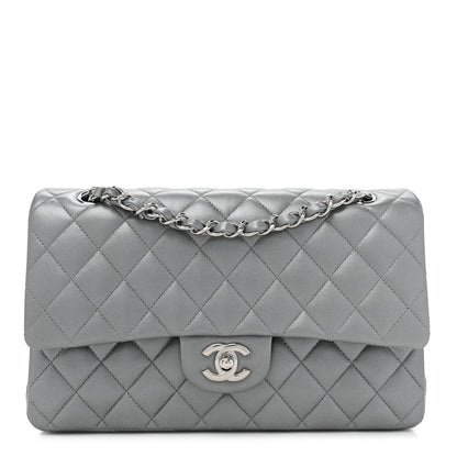 Chanel Metallic Lambskin Quilted Medium Double Flap Silver 1 of 12