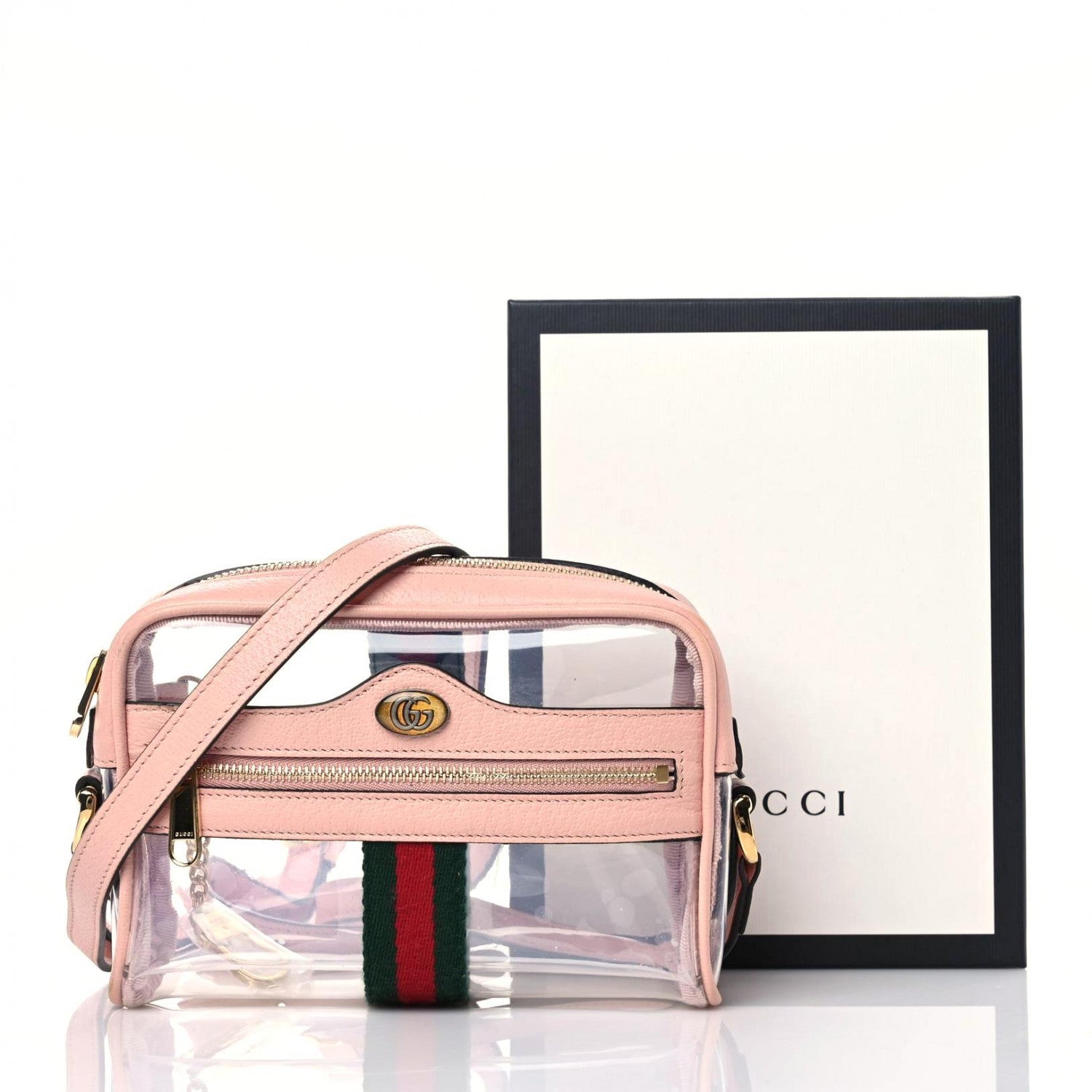 Gucci Vinyl Web Mini Ophidia Transparent Shoulder Bag Perfect Pink 13 of 13