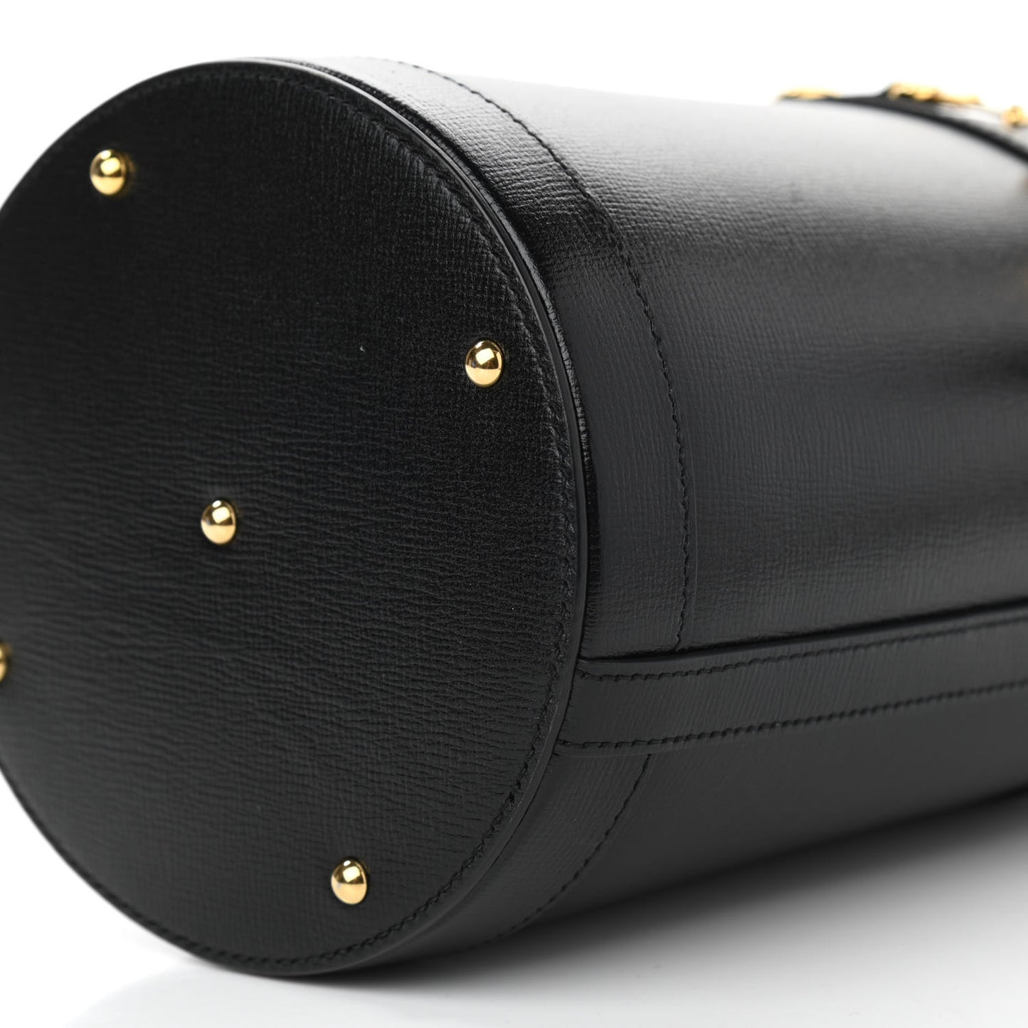 Azalea Sakai Calfskin Small Horsebit 1955 Drawstring Bucket Bag Black