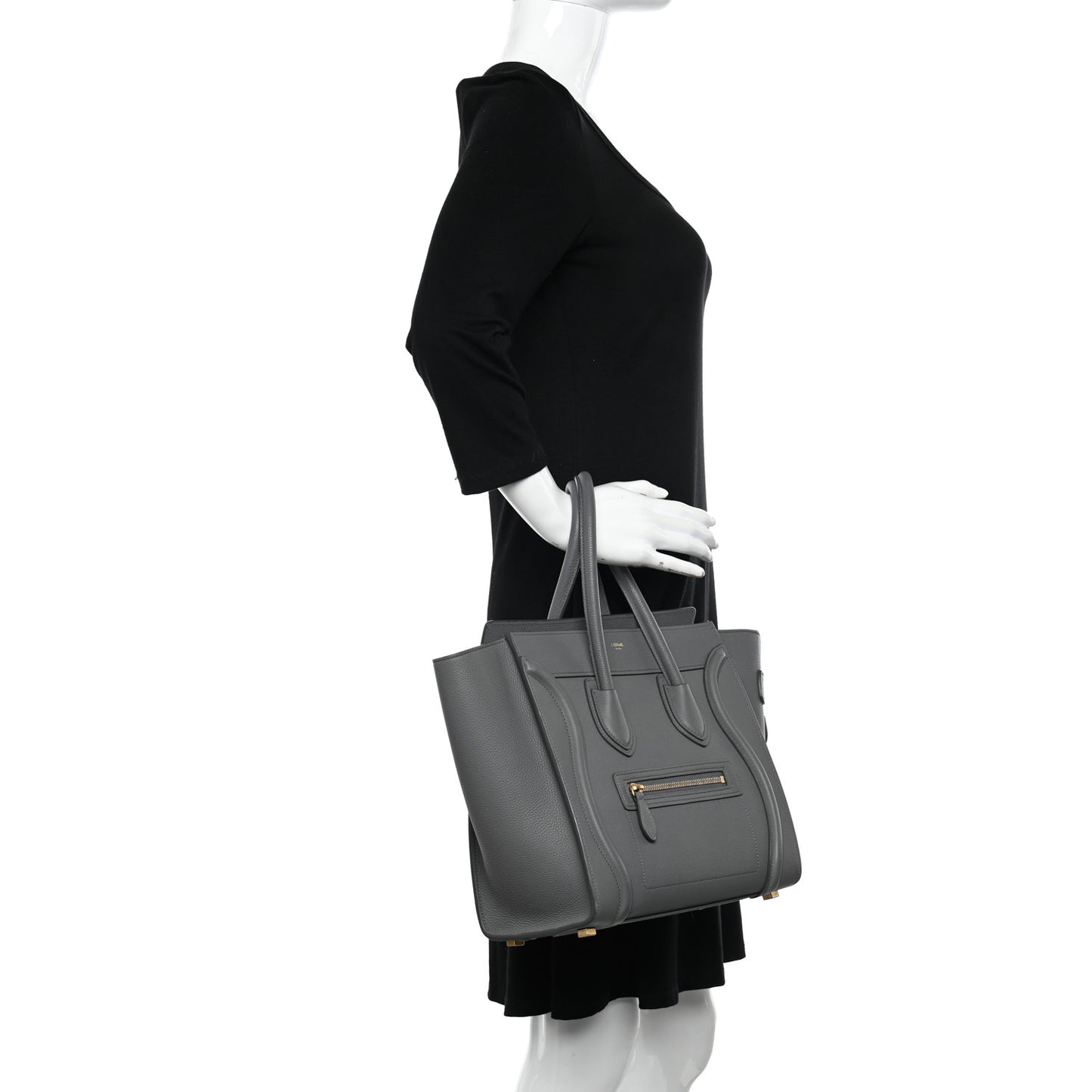 Baby Drummed Calfskin Micro Luggage Kohl