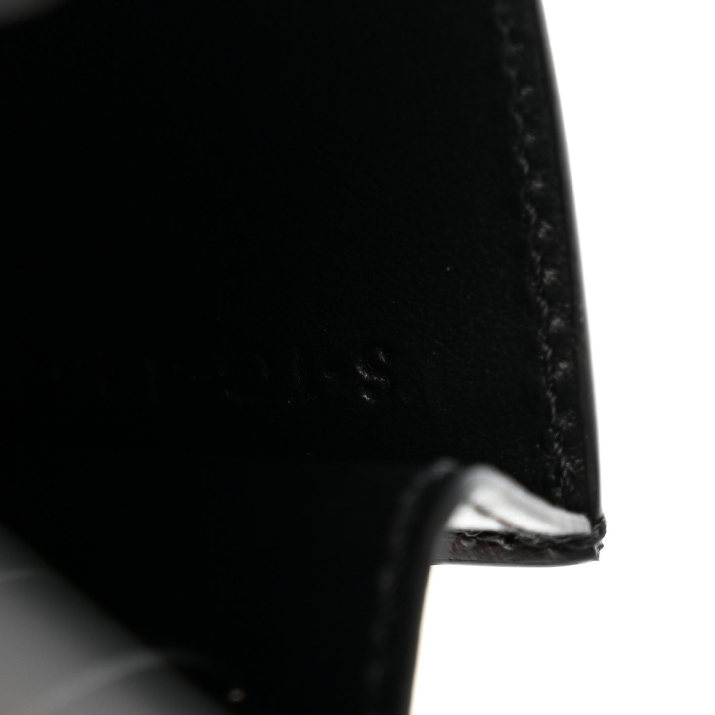 Shiny Calfskin Triomphe Flap Card Holder Black