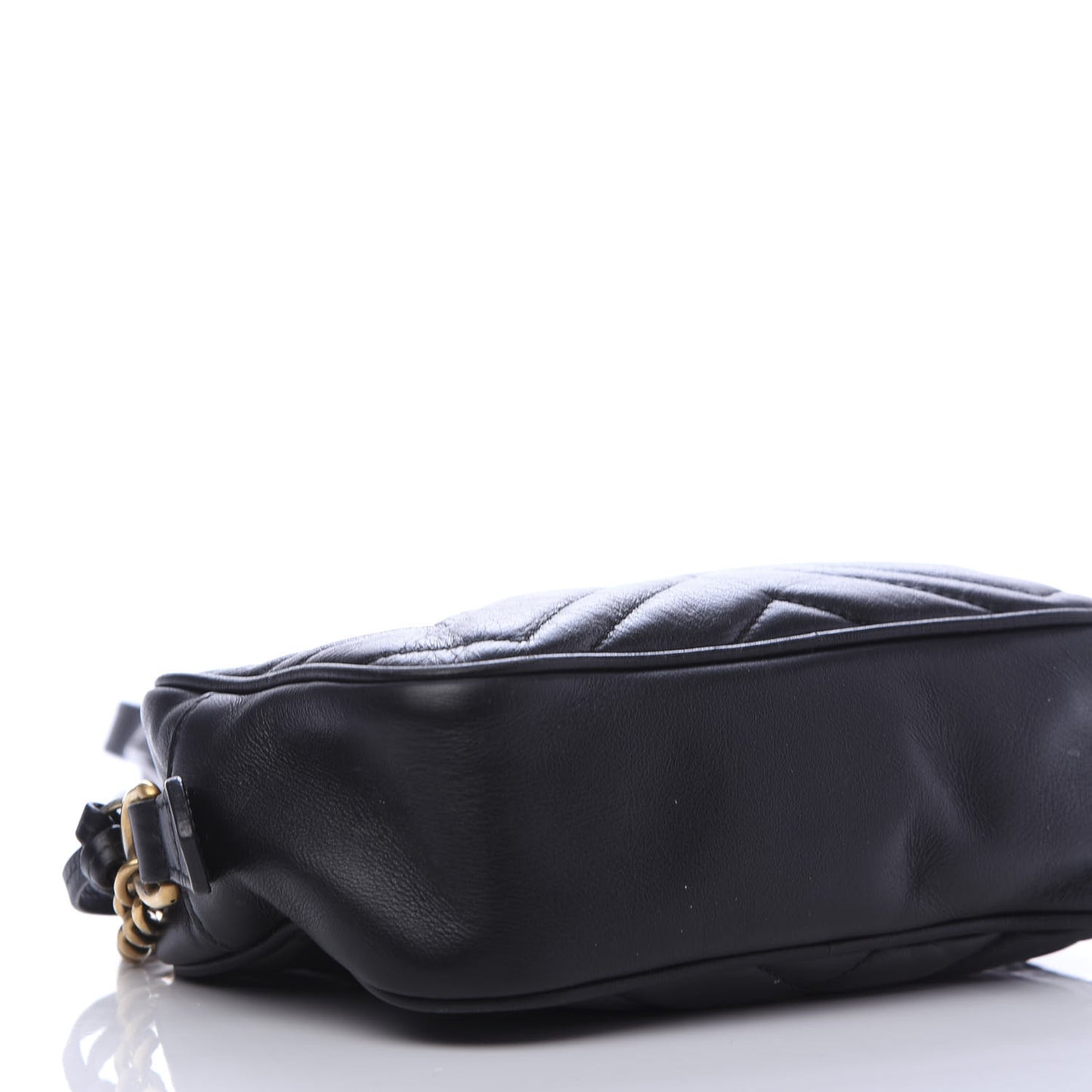 Calfskin Matelasse Mini GG Marmont Chain Shoulder Bag Black