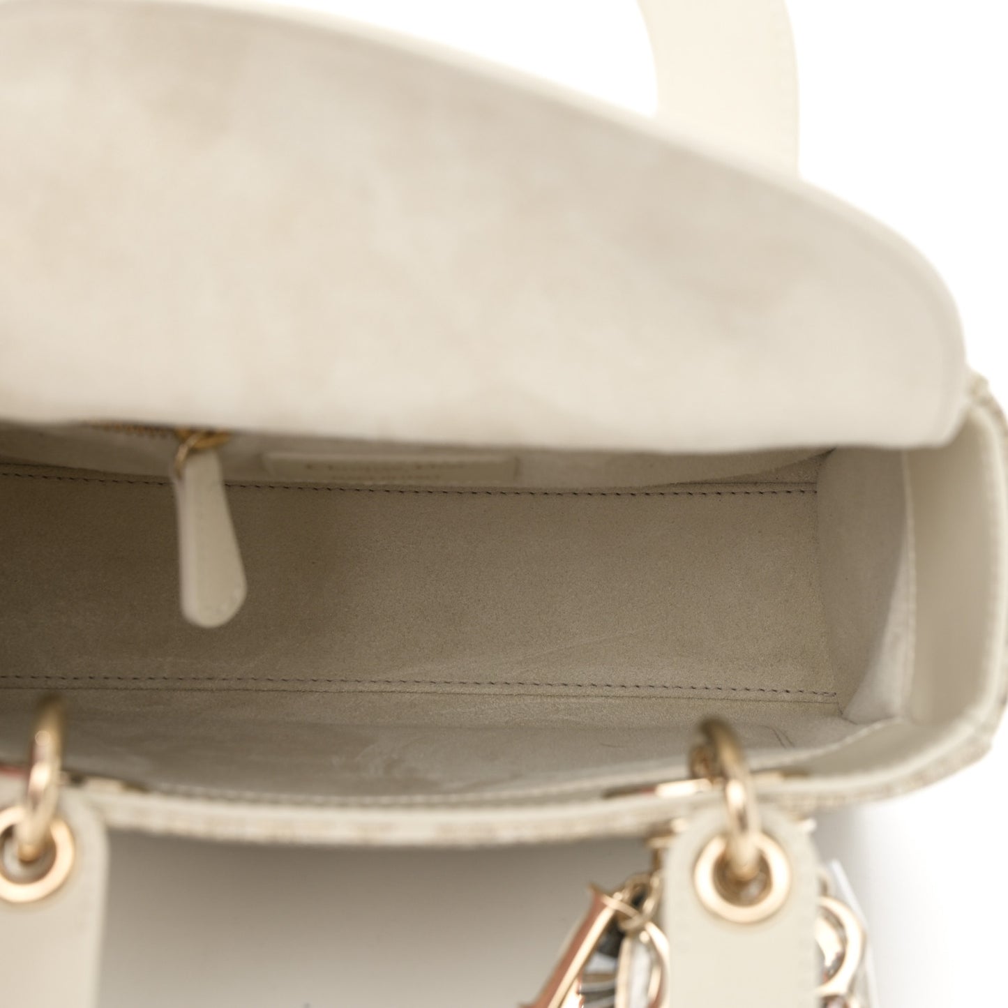 Calfskin Around The World Printed Small My ABCDior Lady Dior White Gold