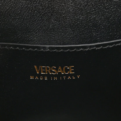 Versace Calfskin Lurex Cloquet Small La Medusa Chain Top Handle Handbag Black 6 of 10