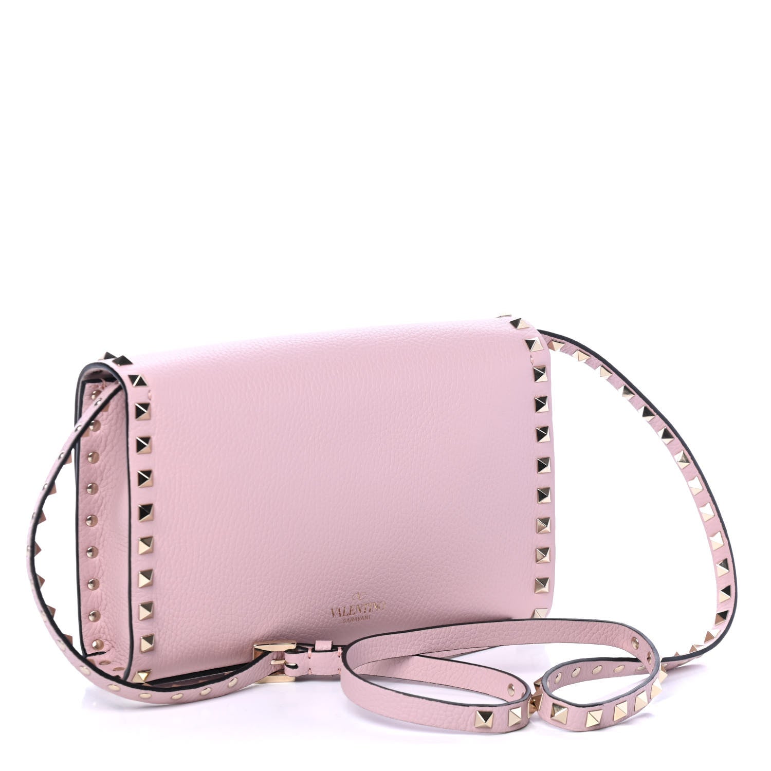 Valentino Garavani Pebbled Calfskin Medium Rockstud Flip Lock Crossbody Bag Loto 2 of 4