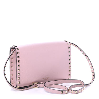 Valentino Garavani Pebbled Calfskin Medium Rockstud Flip Lock Crossbody Bag Loto 2 of 4