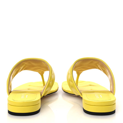 Gucci Nappa Charlotte Double G Marmont Thong Sandals 37.5 Acid Lime 6 of 11