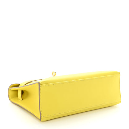 Hermes Swift Kelly Pochette Clutch Lime 4 of 10
