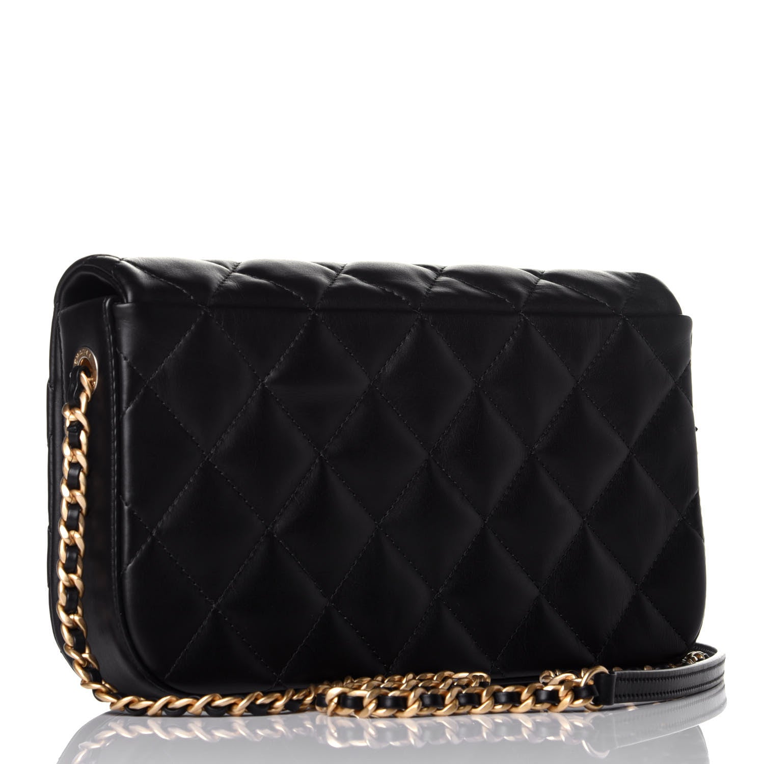 Chanel Calfskin Quilted Nailed CC Flap Bag Black 3 of 9