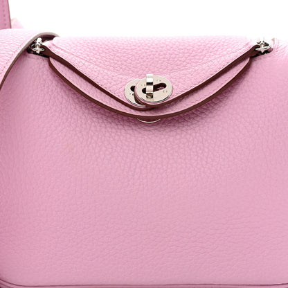 Hermes Taurillon Clemence Mini Lindy 20 Mauve Sylvestre 8 of 11