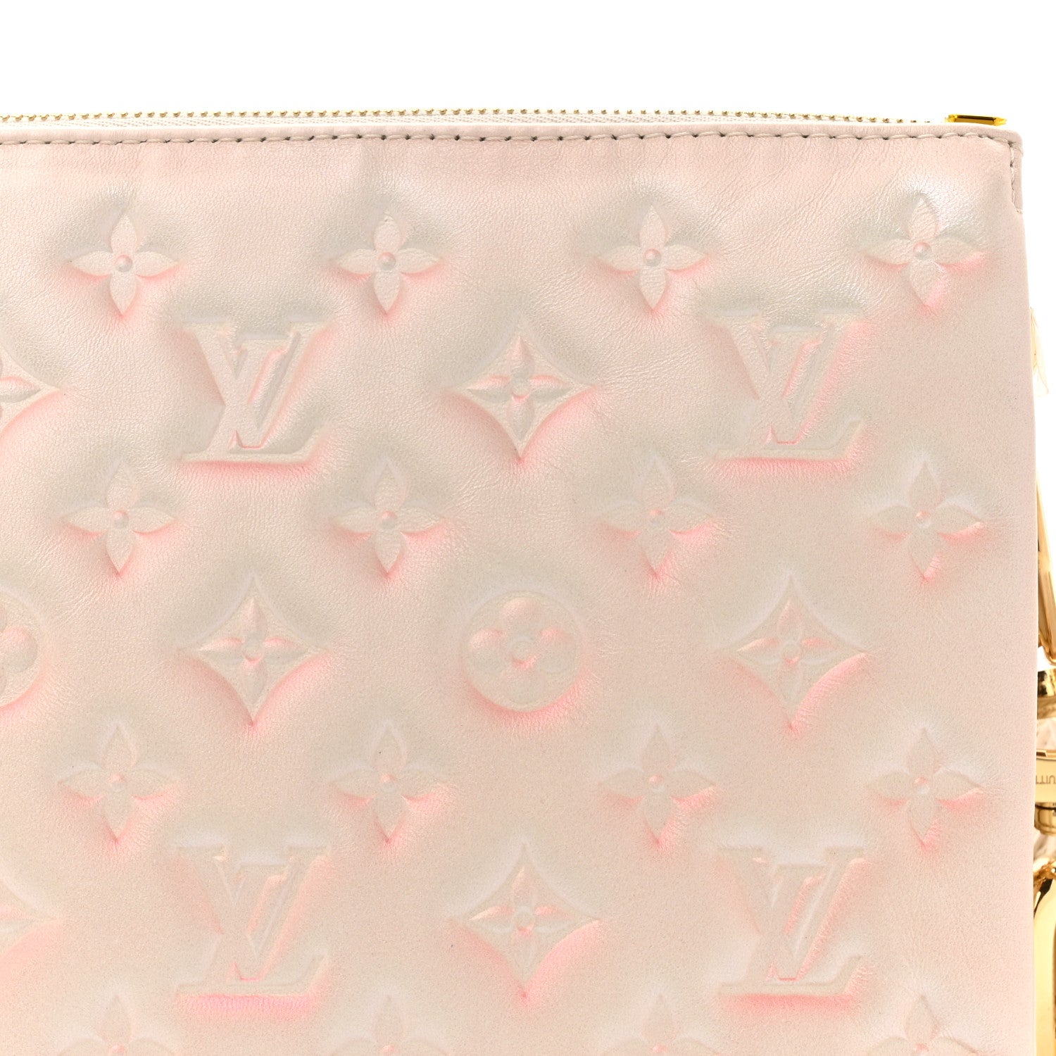 Louis Vuitton Pearlescent Lambskin Embossed Monogram Coussin PM Beige Rose 9 of 11