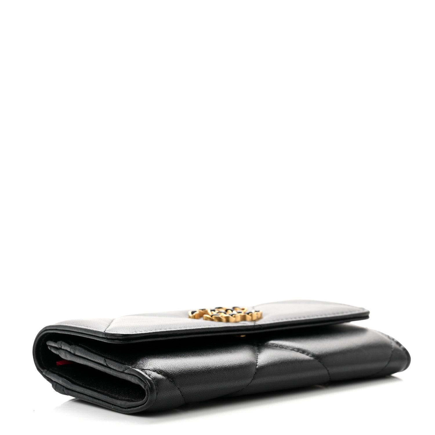 Chanel Lambskin Quilted Chanel 19 Flap Wallet Black 4 of 8