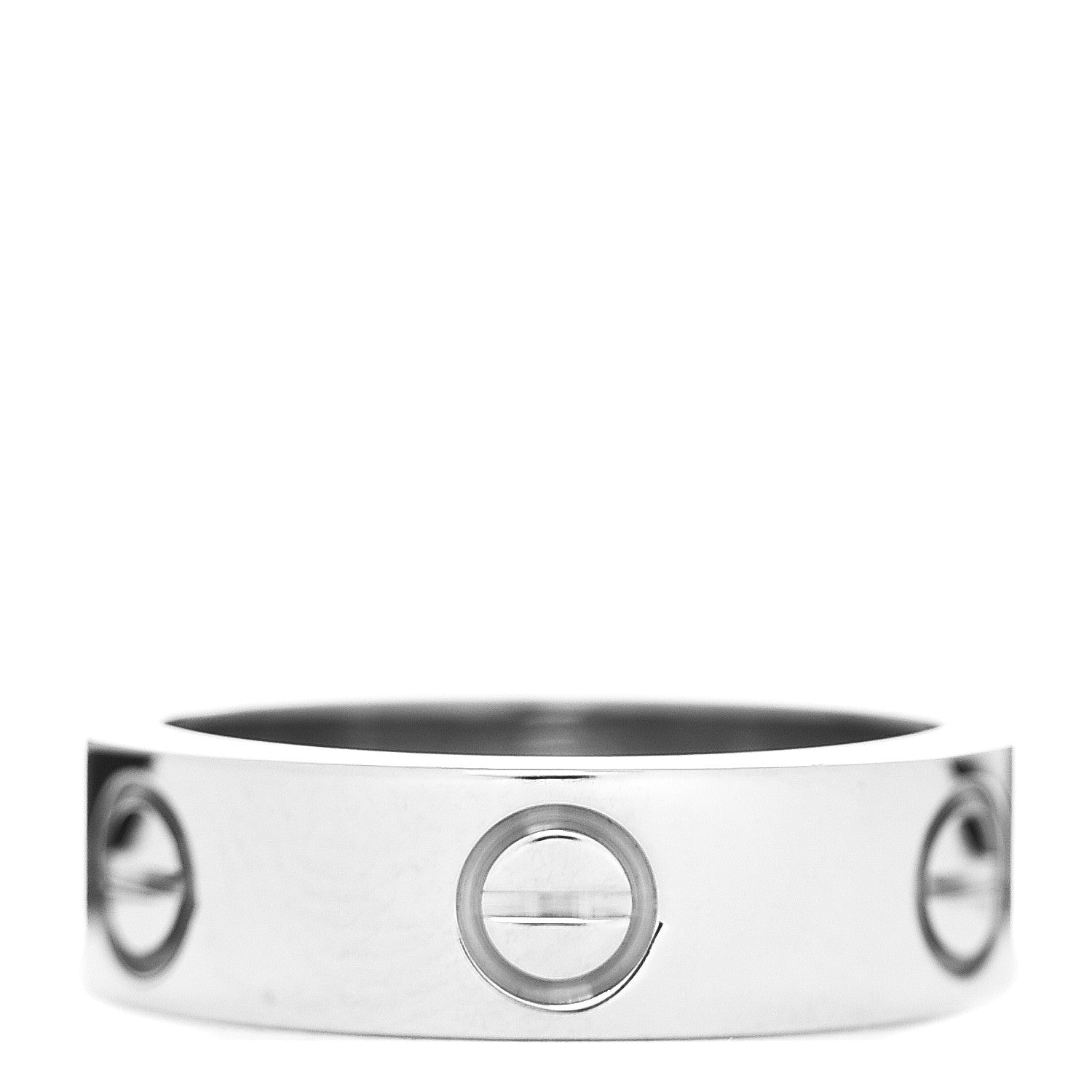 Cartier 18K White Gold 5.5mm LOVE Ring 51 5.75 1 of 4