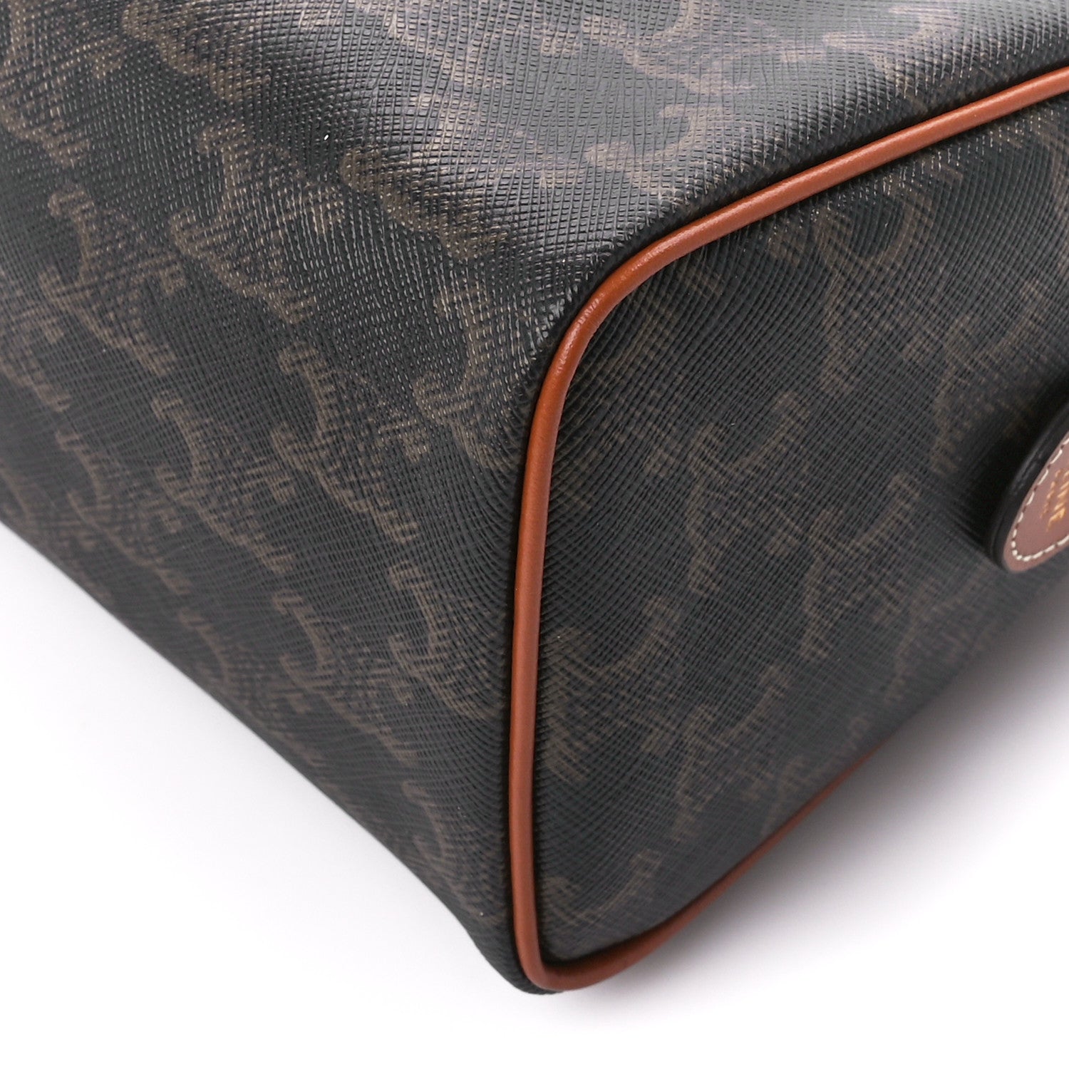 Celine Triomphe Canvas Calfskin Small Boston Bag Tan 11 of 12