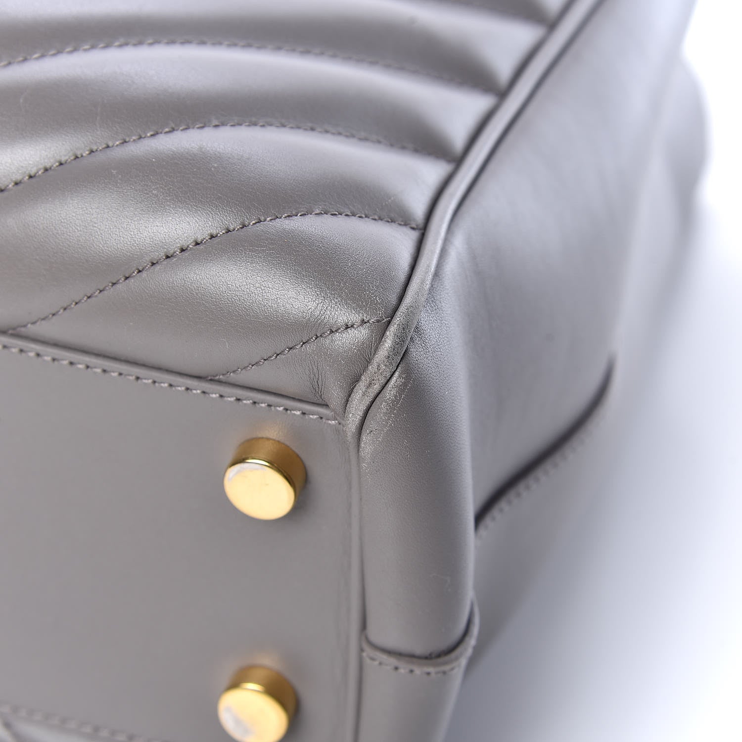 Saint Laurent Smooth Calfskin Matelasse Chevron Monogram Shopping Bag Grey 23 of 23