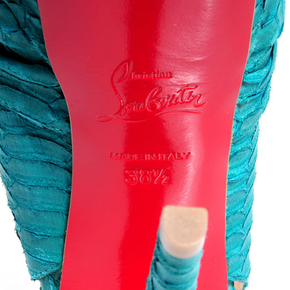 Christian Louboutin Pitone Python Miss Benin 160 Pumps 38.5 Turquoise 5 of 6
