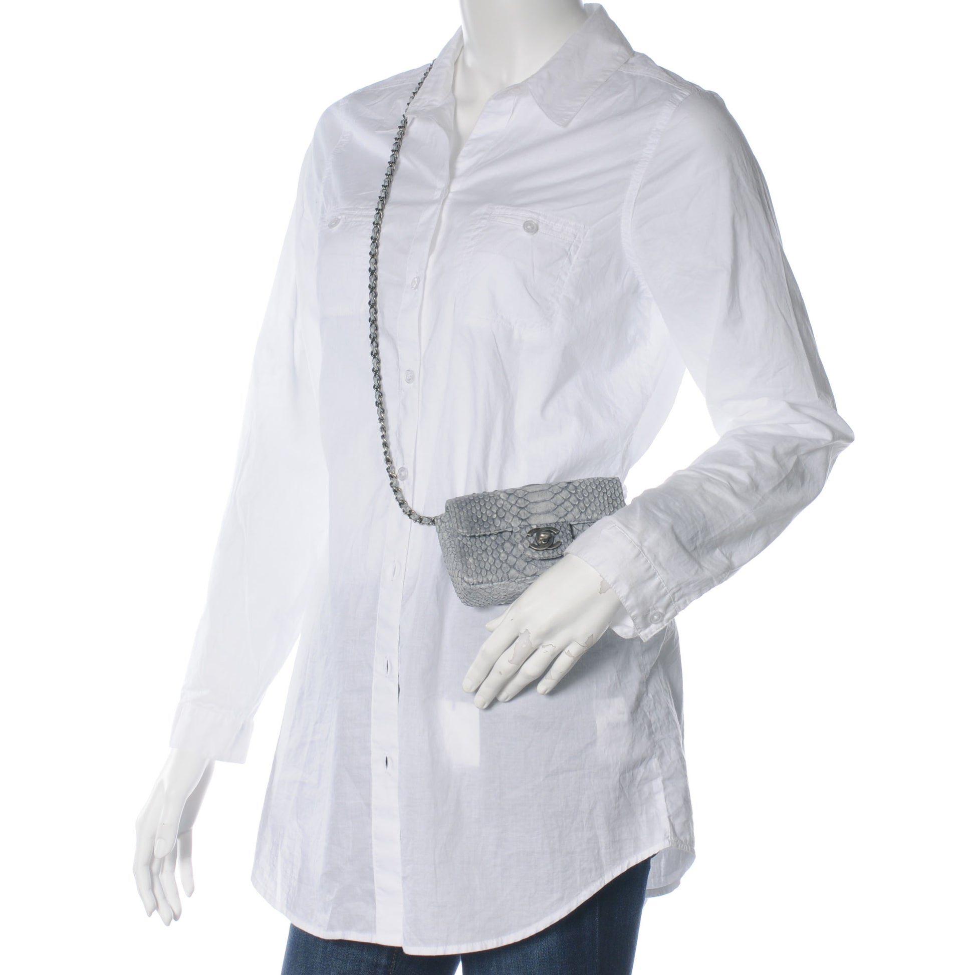 Chanel Python Extra Mini Flap Grey 2 of 7