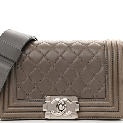 Chanel Lambskin Stingray Quilted Small Boy Flap Khaki 8 of 11
