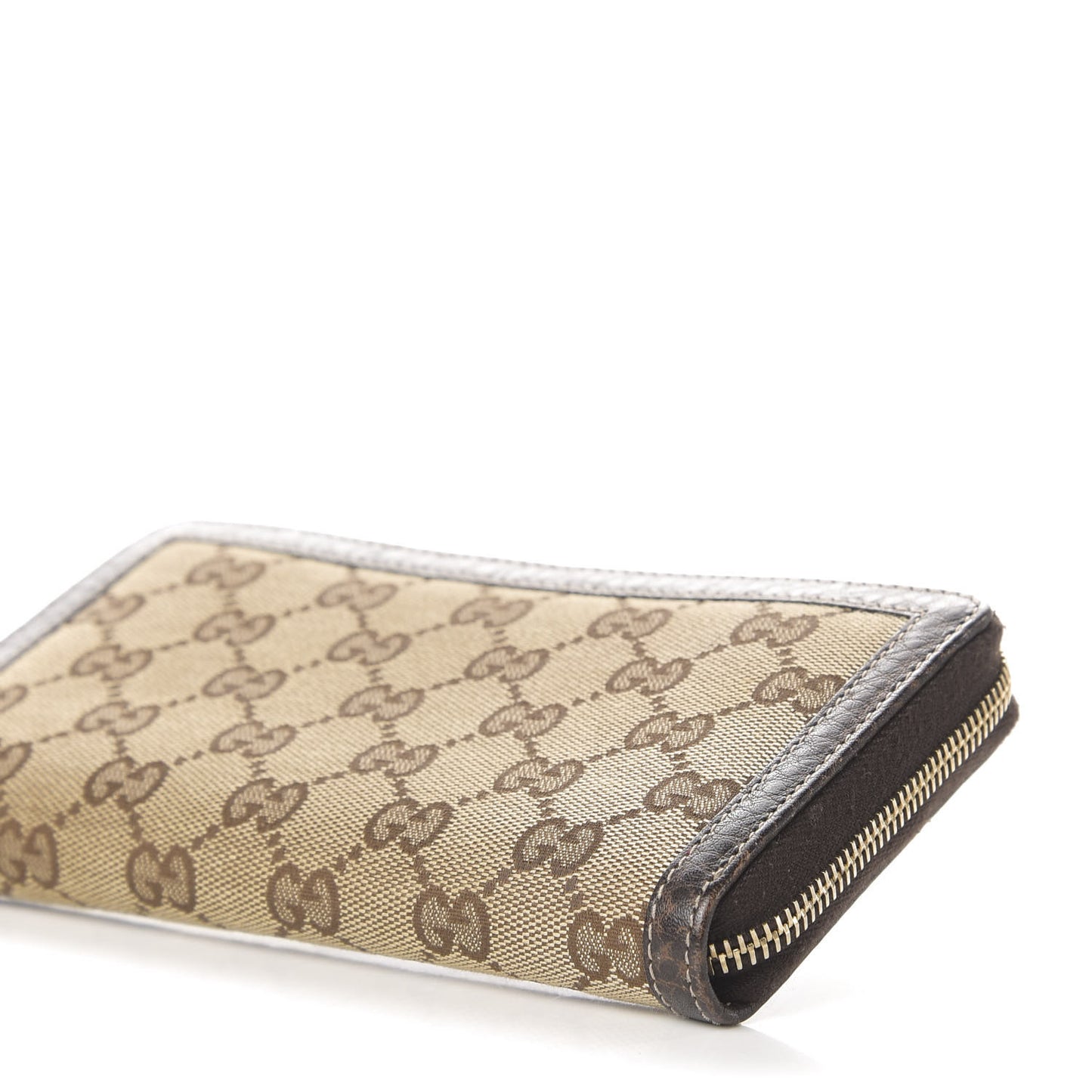 GG Supreme Monogram Zip Around Wallet Brown