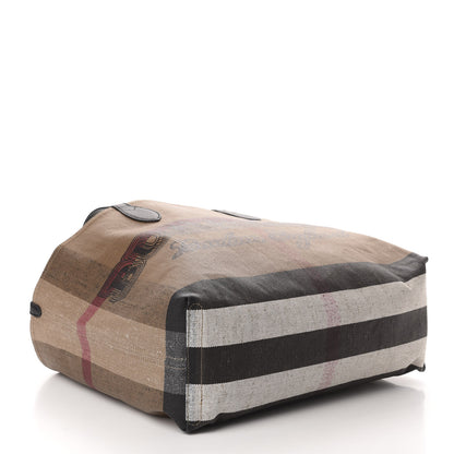 Burberry Coated Canvas Mega Check Medium Doodle Tote Black 5 of 9