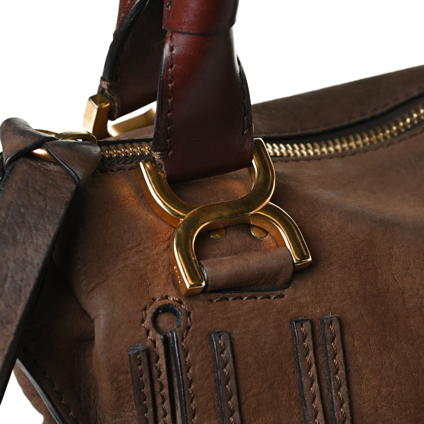 Nubuck Medium Marcie Satchel Dark Brown