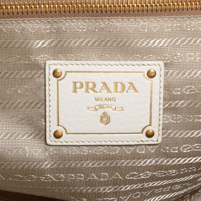Prada Straw Vitello Daino Large Frame Bag White 6 of 11
