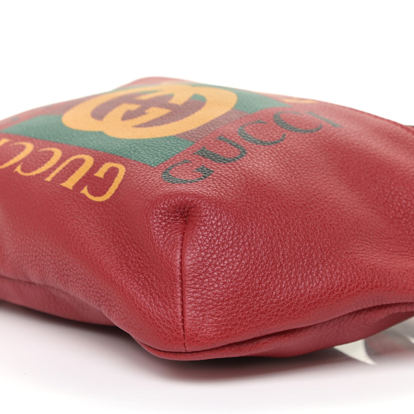 Grained Calfskin Logo Belt Bag Hibiscus Red