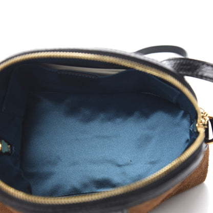 Gucci Suede Patent Web Small Ophidia Dome Shoulder Bag Nocciola Black 4 of 9