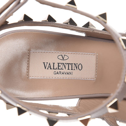 Valentino Garavani Patent Nappa Rockstud Ankle Strap 100mm Pumps 37 Poudre 7 of 9