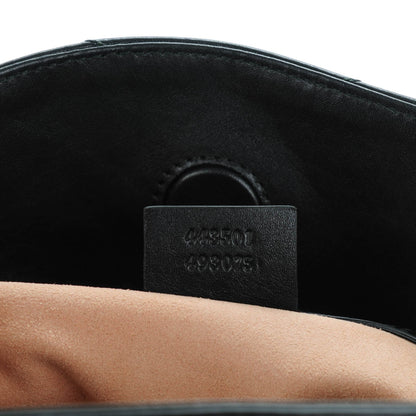 Gucci Calfskin Matelasse Medium GG Marmont Open Top Shoulder Bag Black 7 of 7