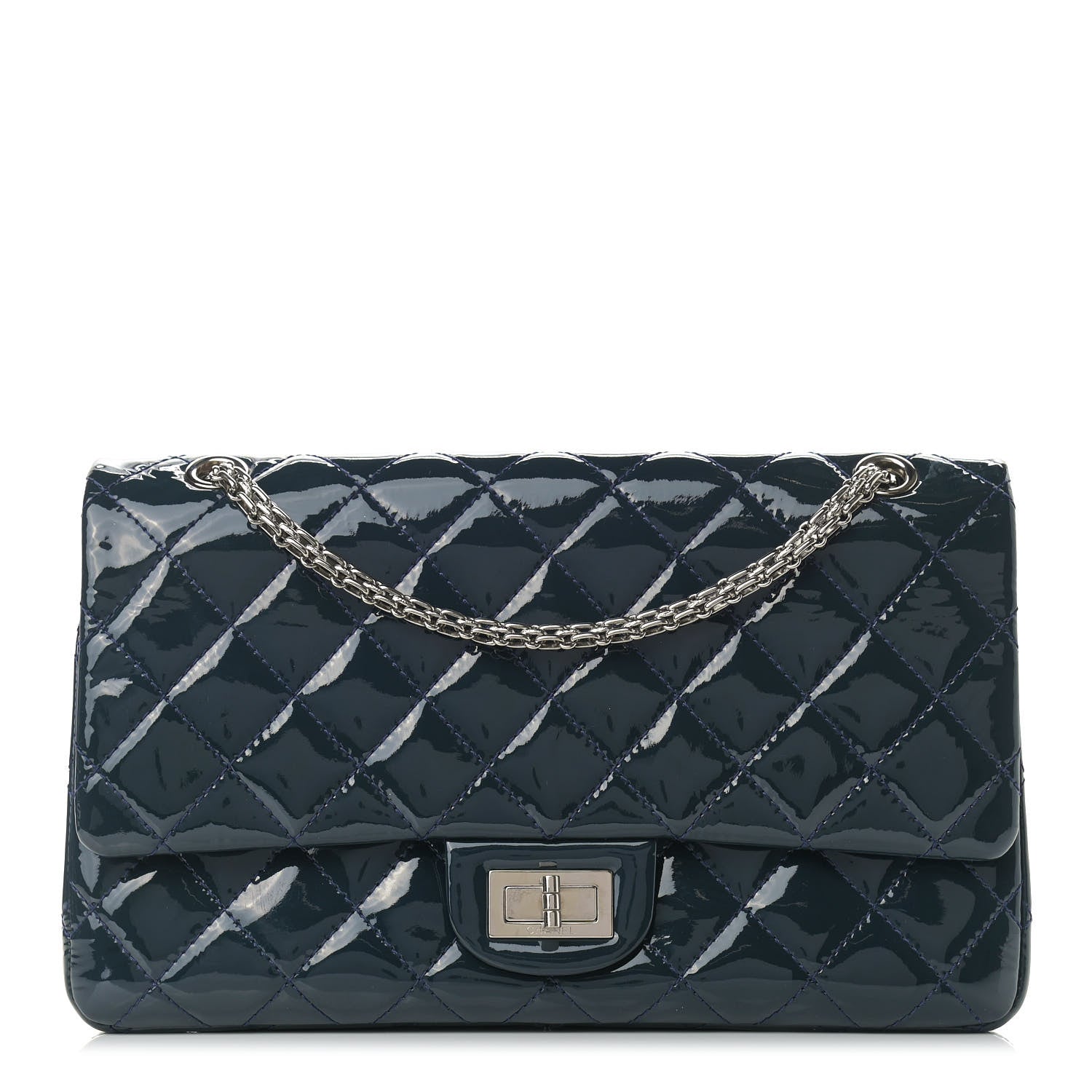Chanel Patent Quilted 2.55 Reissue 227 Flap Dark Blue 1 of 16