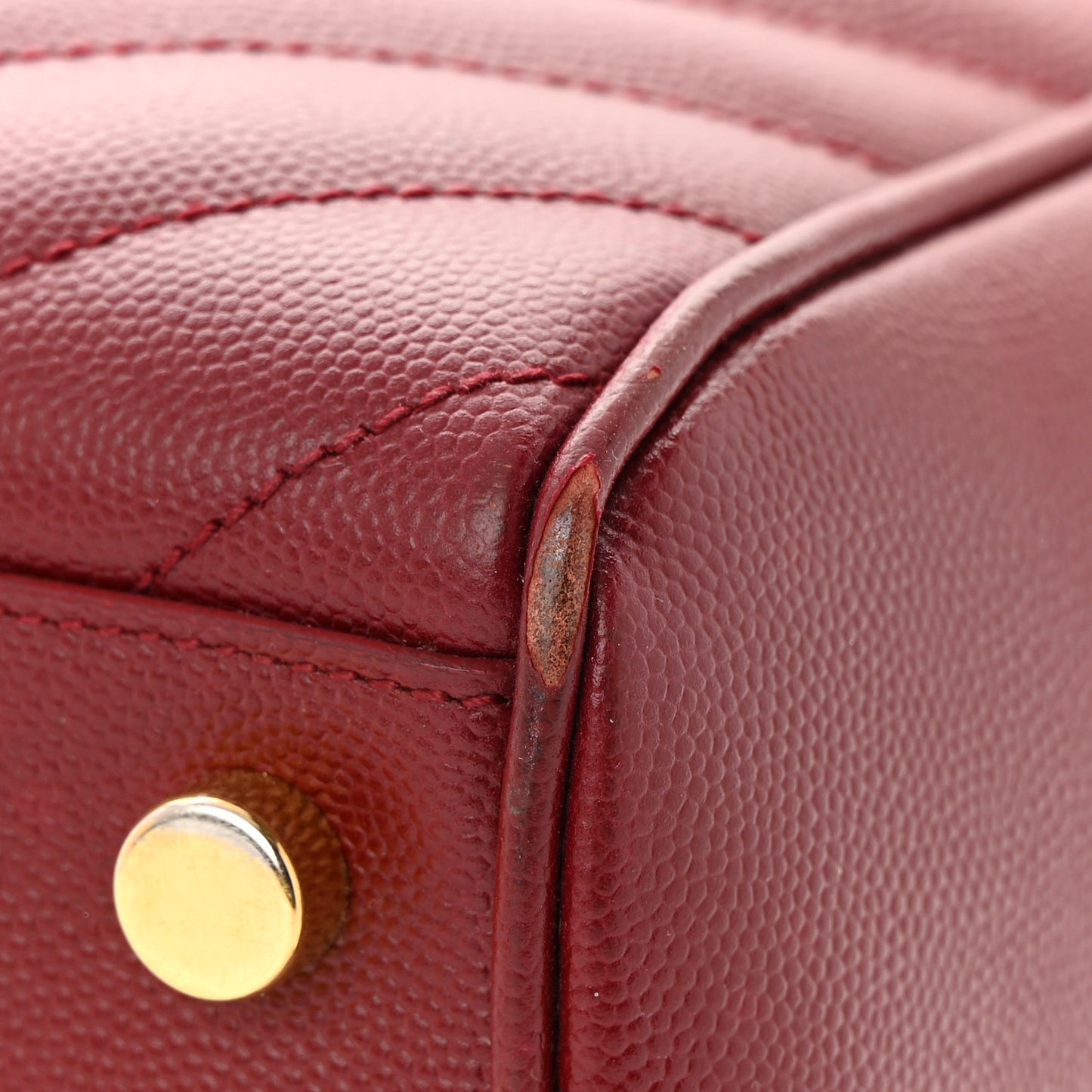 Grain De Poudre Matelasse Chevron Monogram Shopping Bag Oxblood