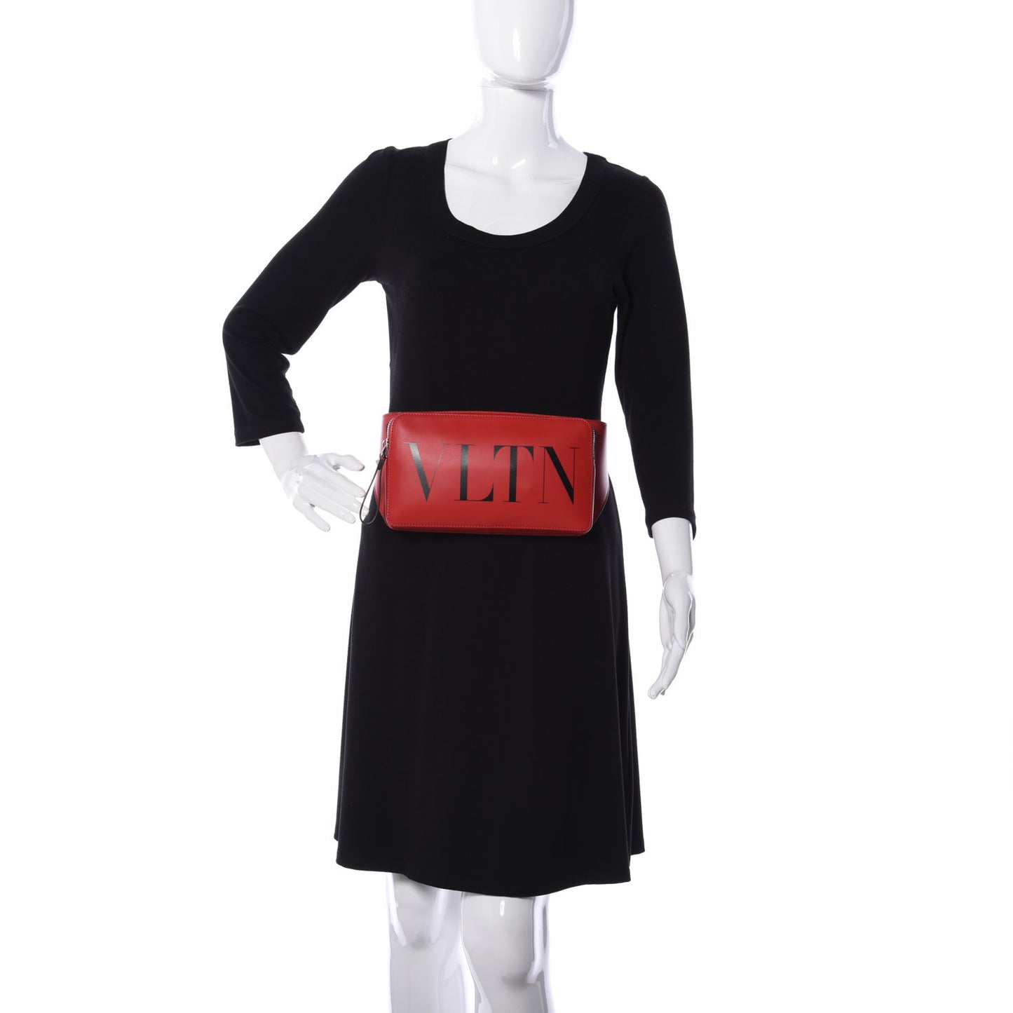 Calfskin Mens VLTN Belt Bag Pure Red Black