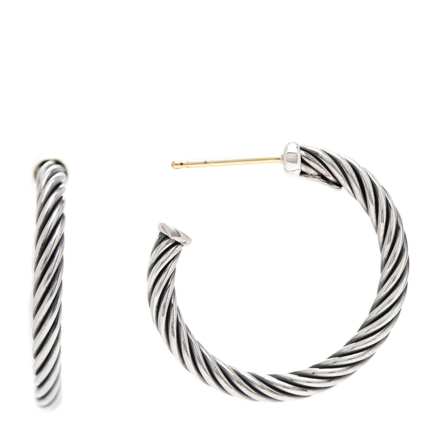 Sterling Silver Small Cable Classics Hoop Earrings