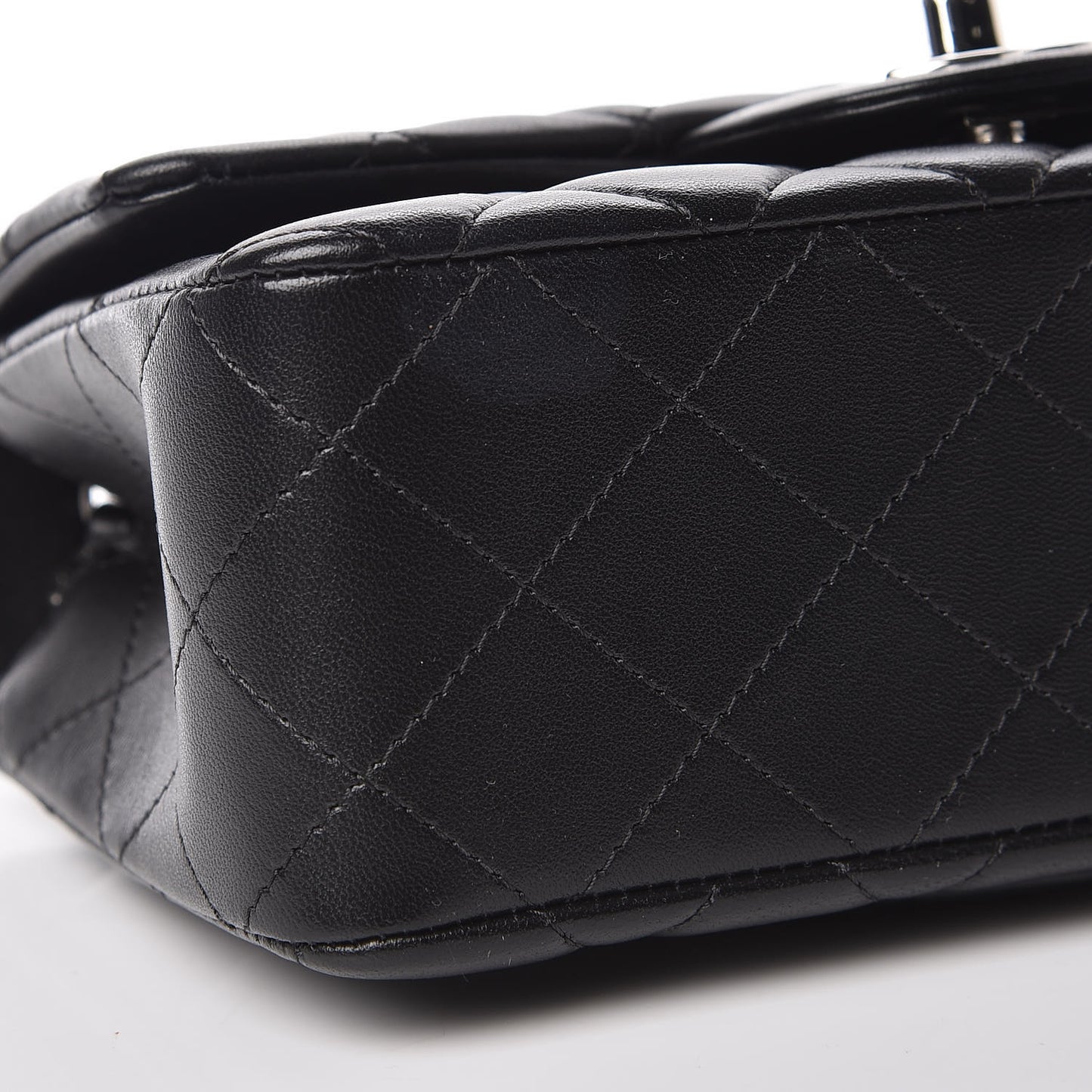 Lambskin Quilted Mini Rectangular Flap Black