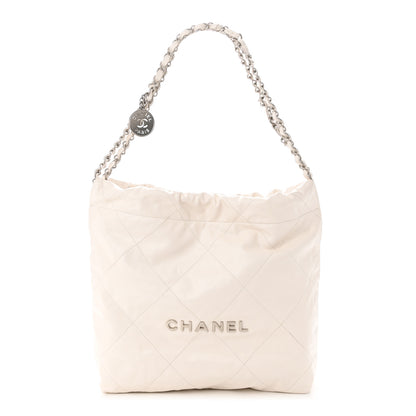 Chanel Shiny Calfskin Quilted Small Chanel 22 White 3 of 11