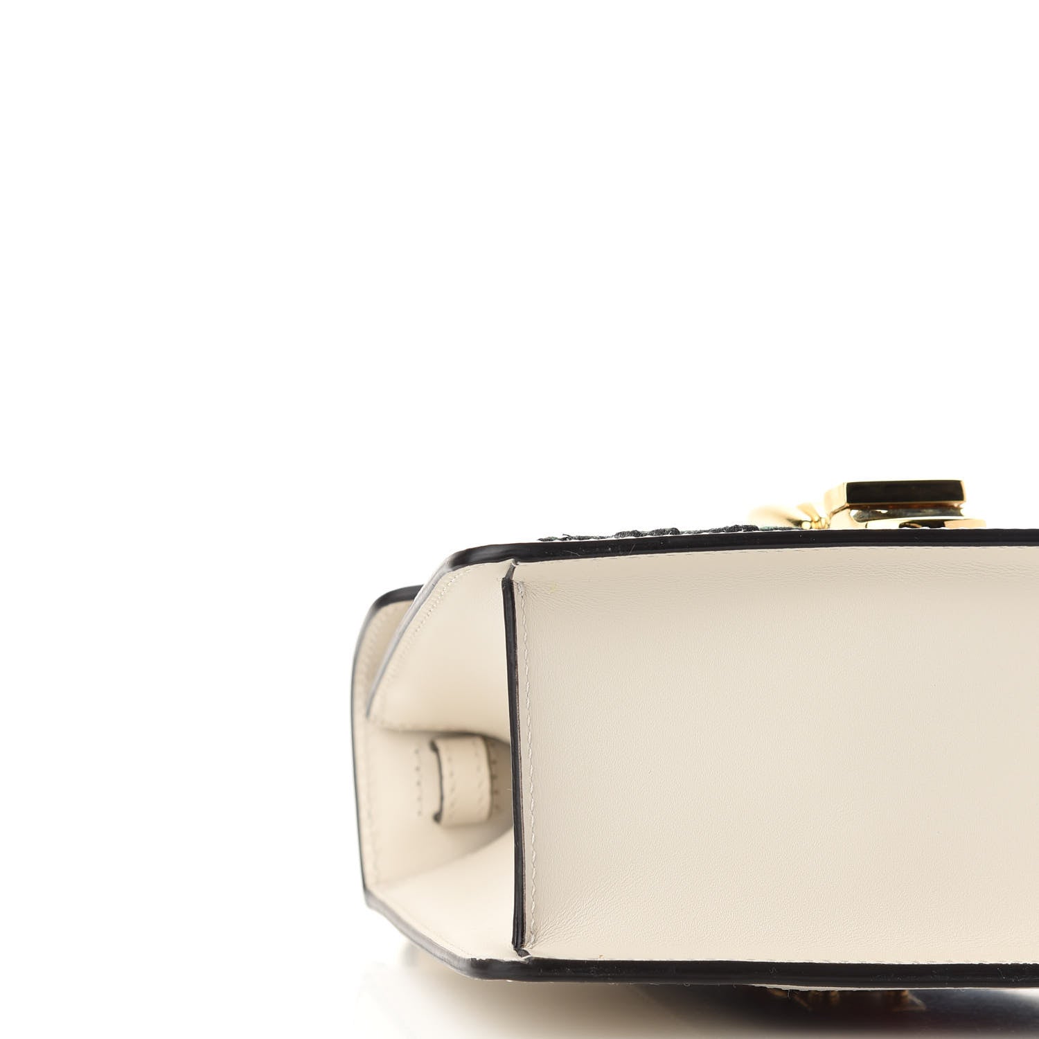 Gucci Calfskin Embroidered Mini Sylvie Top Handle Bag White 8 of 9