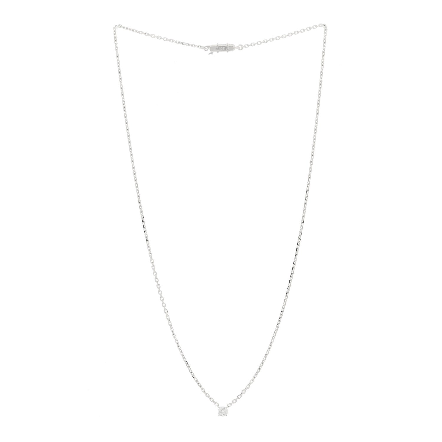 Cartier 18K White Gold Diamond .26ct 1895 Solitaire Pendant Necklace 3 of 6
