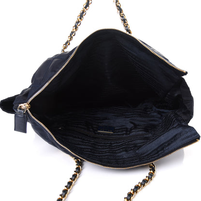 Prada Tessuto Nylon Quilted Shoulder Bag Blue 7 of 10