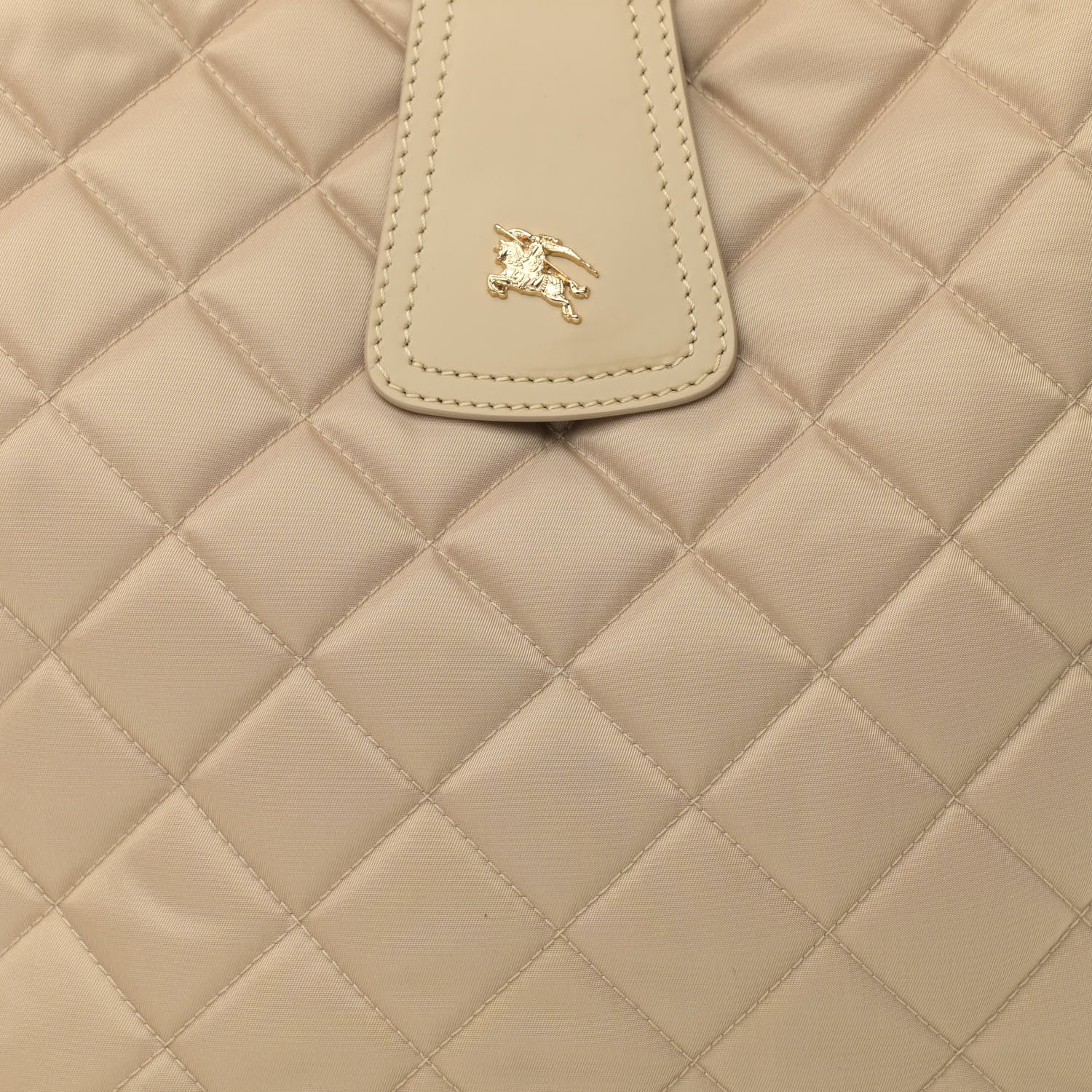 Burberry Nylon Quilted Patent Brook Hobo Beige 10 of 11