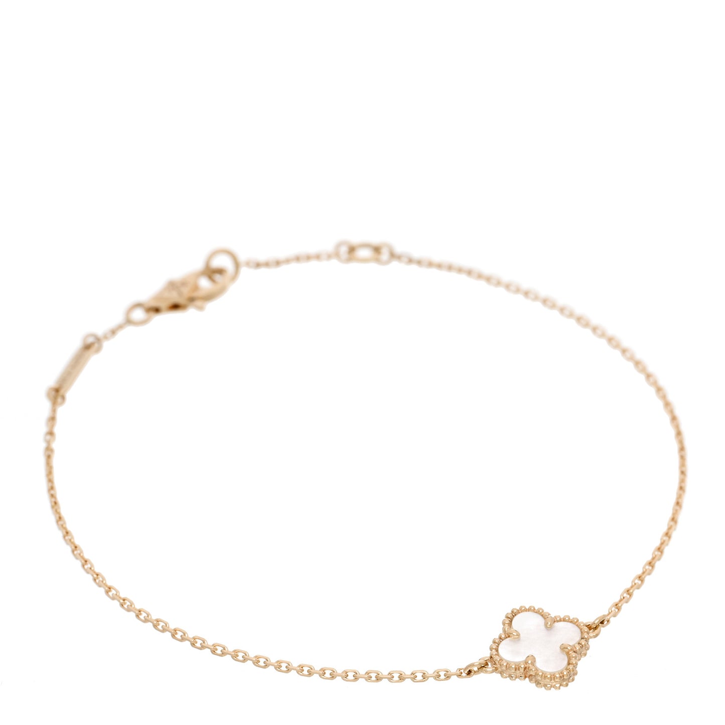 18K Yellow Gold Mother of Pearl Sweet Alhambra Bracelet