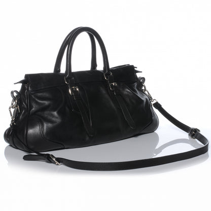 Prada Vitello Soft Shopping Satchel Black 3 of 8