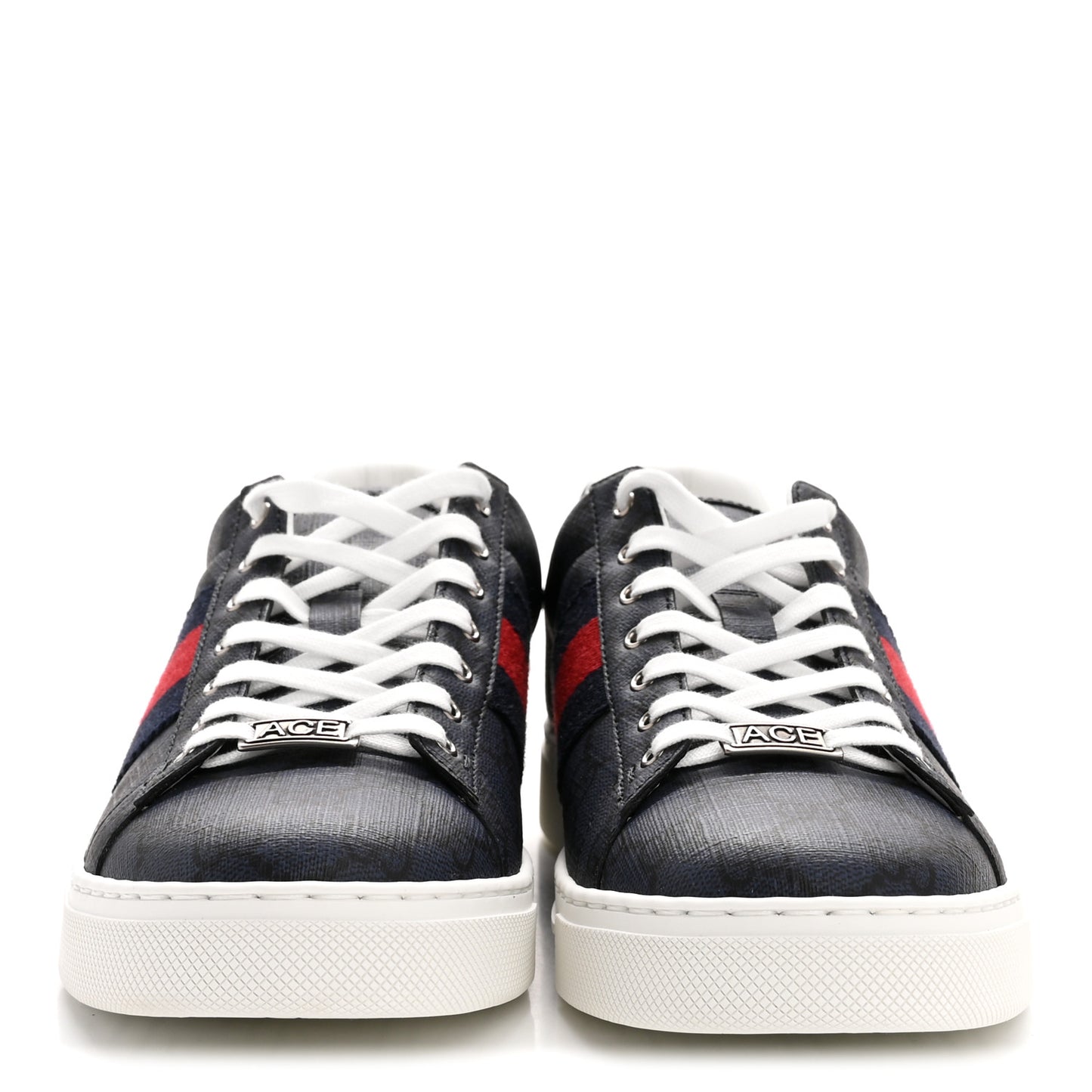 GG Supreme Monogram Web Mens New Ace Sneakers 8.5 Dark Blue
