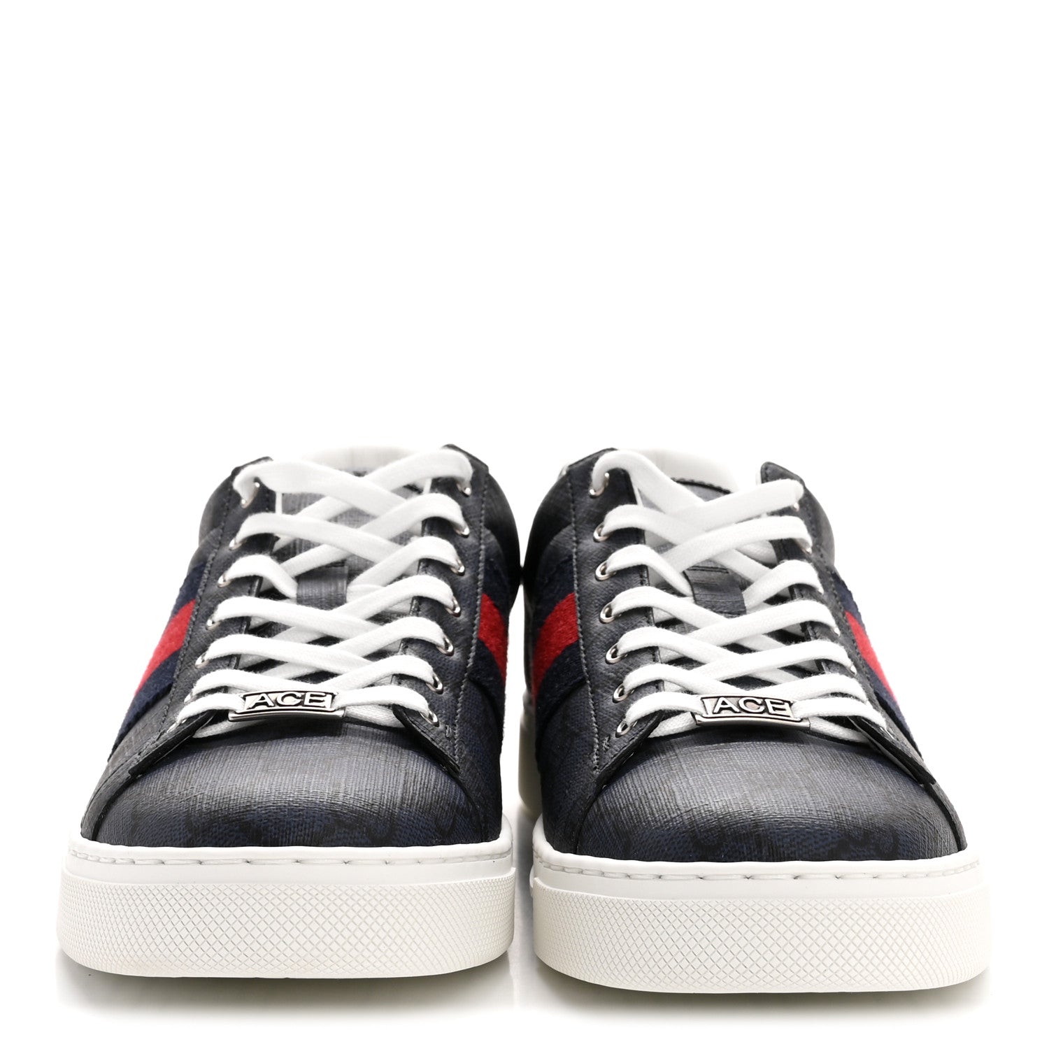 Gucci GG Supreme Monogram Web Mens New Ace Sneakers 8.5 Dark Blue 3 of 10