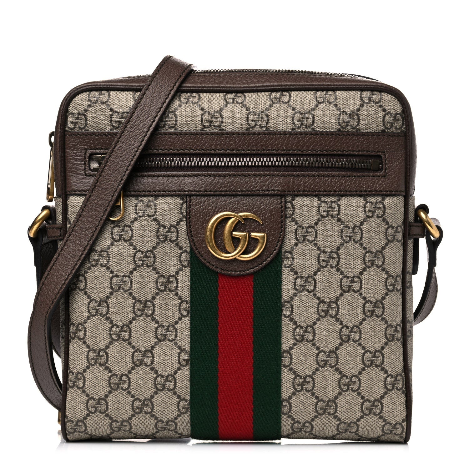 Gucci GG Supreme Monogram Web Small Ophidia Messenger Bag Brown 1 of 13