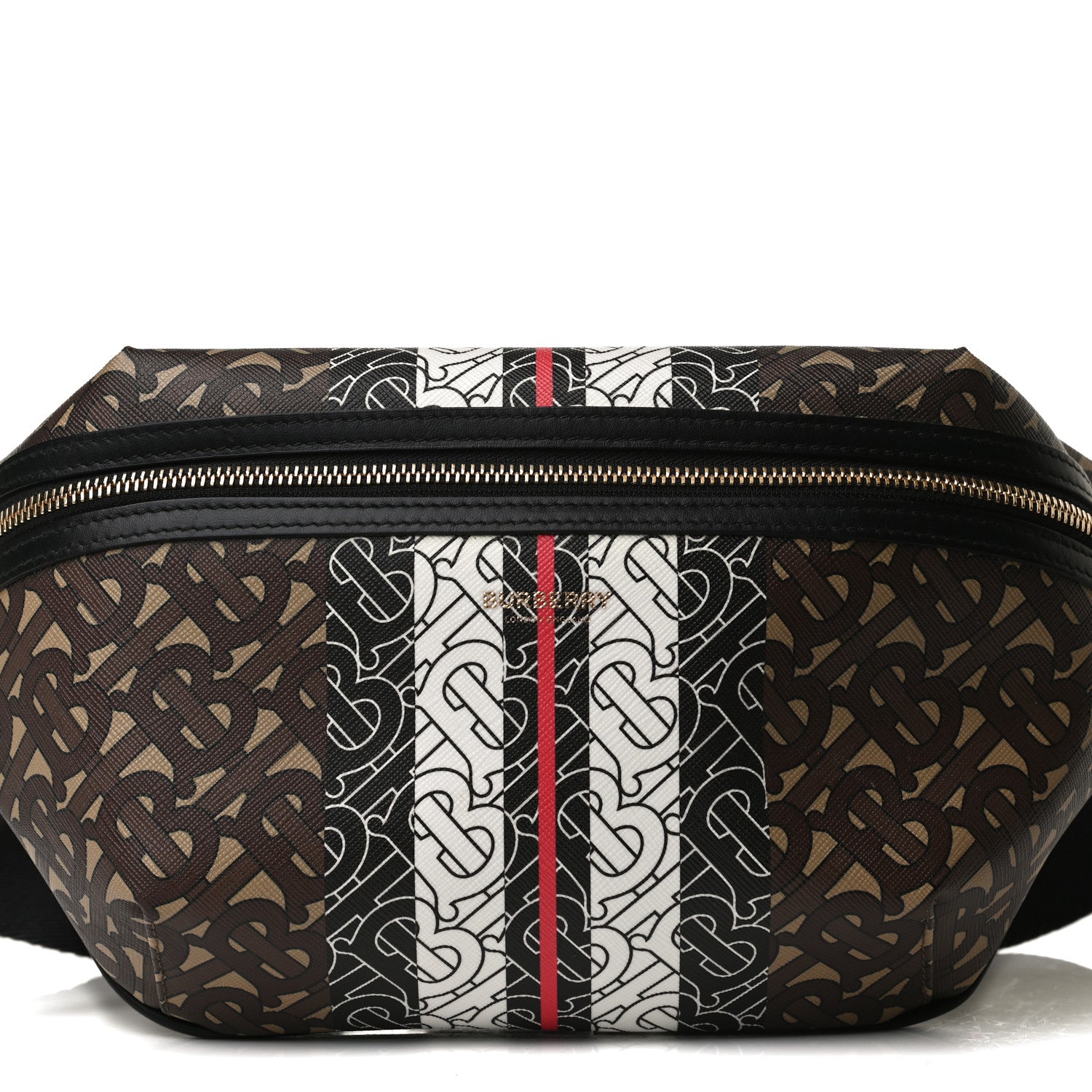 Burberry E-Canvas Monogram Stripe Medium Sonny Bum Bag Bridle Brown 8 of 13