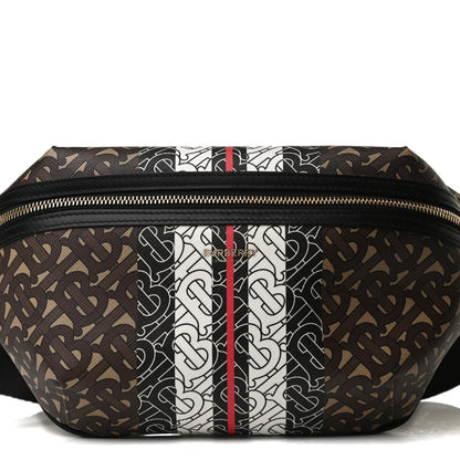 Burberry E-Canvas Monogram Stripe Medium Sonny Bum Bag Bridle Brown 8 of 13