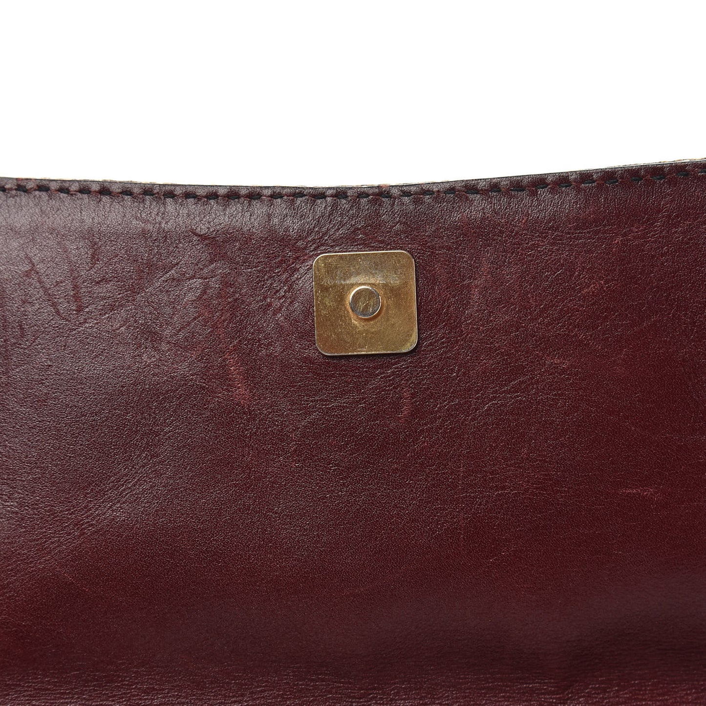 Monogram Studded Horsebit Clutch Bordeaux