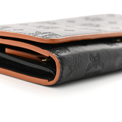 MCM Calfskin Ottomar Klara Tri Fold Phone Wallet On Strap Black 10 of 12