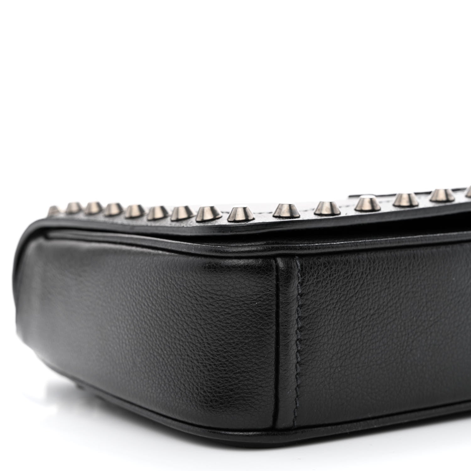 Prada Glace Calfskin Studded Crossbody Black 10 of 11